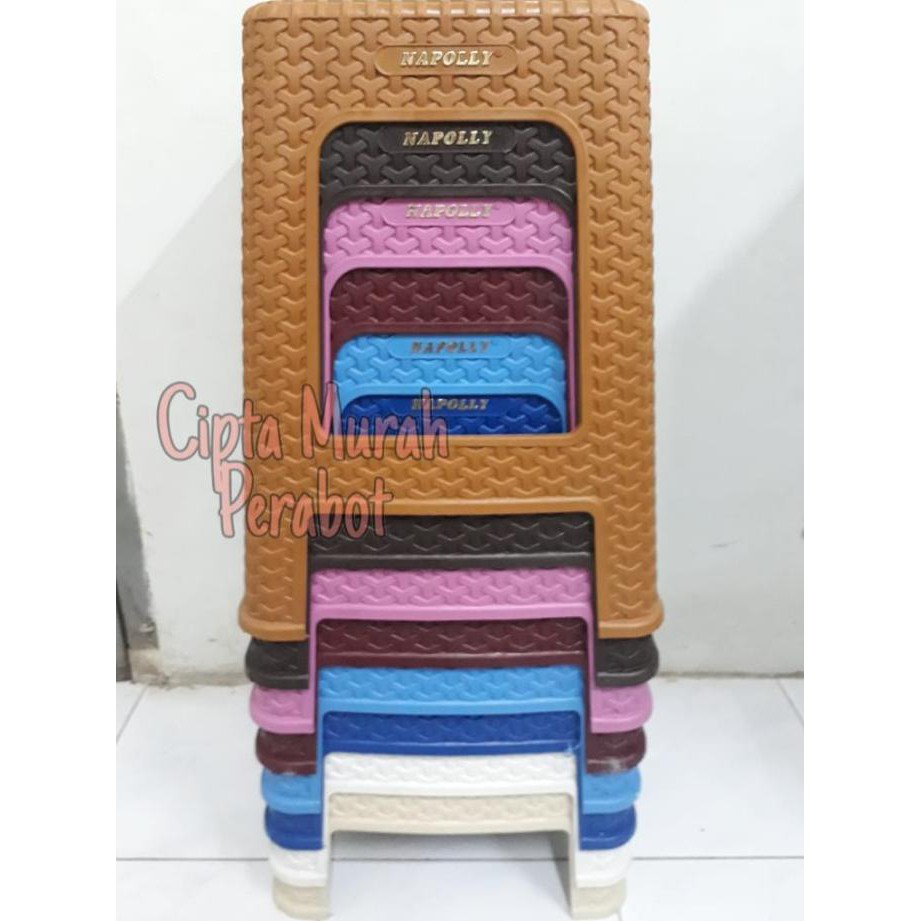 Ready Stock] Kursi Bakso Petak Plastik Napolly Big 3Y3 Full Colour Bangku Kotak