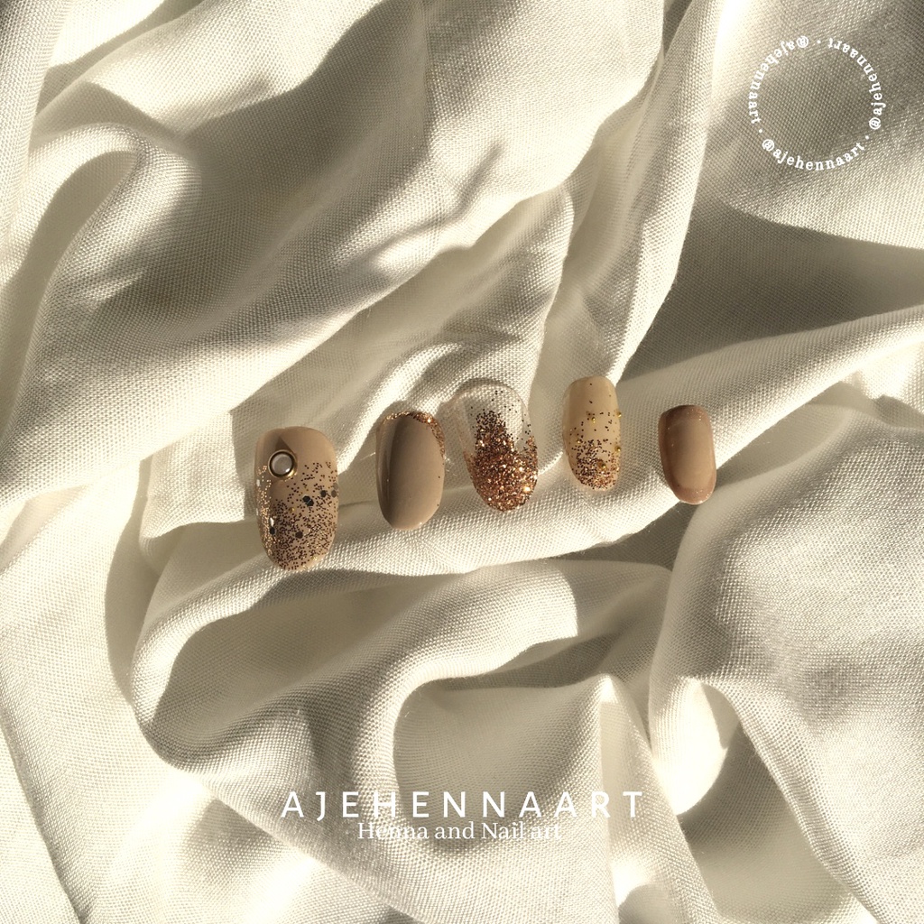Ajehennaart Nail art coksu 10 pcs Custom ukuran Press on-nail Kuku palsu Nail art wedding Fake nails