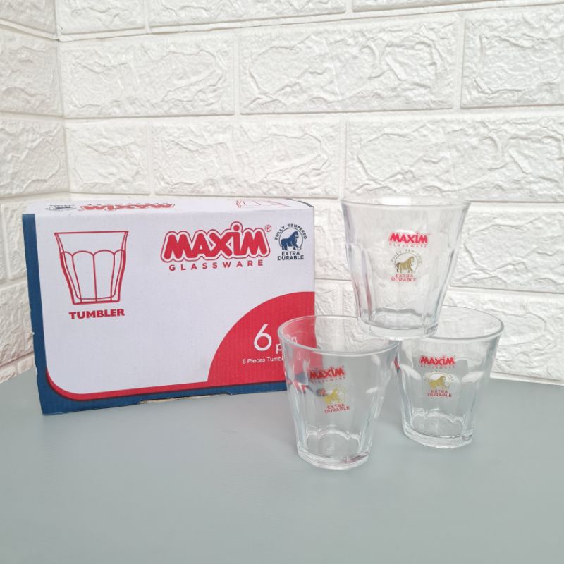 Gelas Minum kaca Tempered 210ml (1box isi 6pcs)
