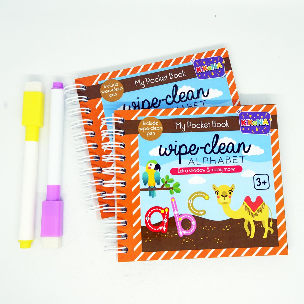 

Kikona My Pocket Book Wipe Clean - ALPHABET kecil (termasuk spidol)