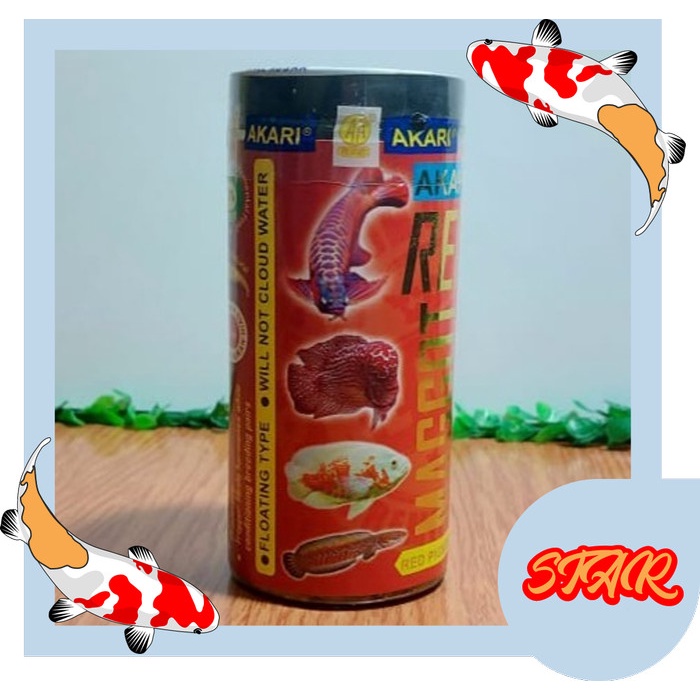 makanan ikan AKARI RED MAGGOT 40 GR Pigmen Merah Arwana Louhan Channa