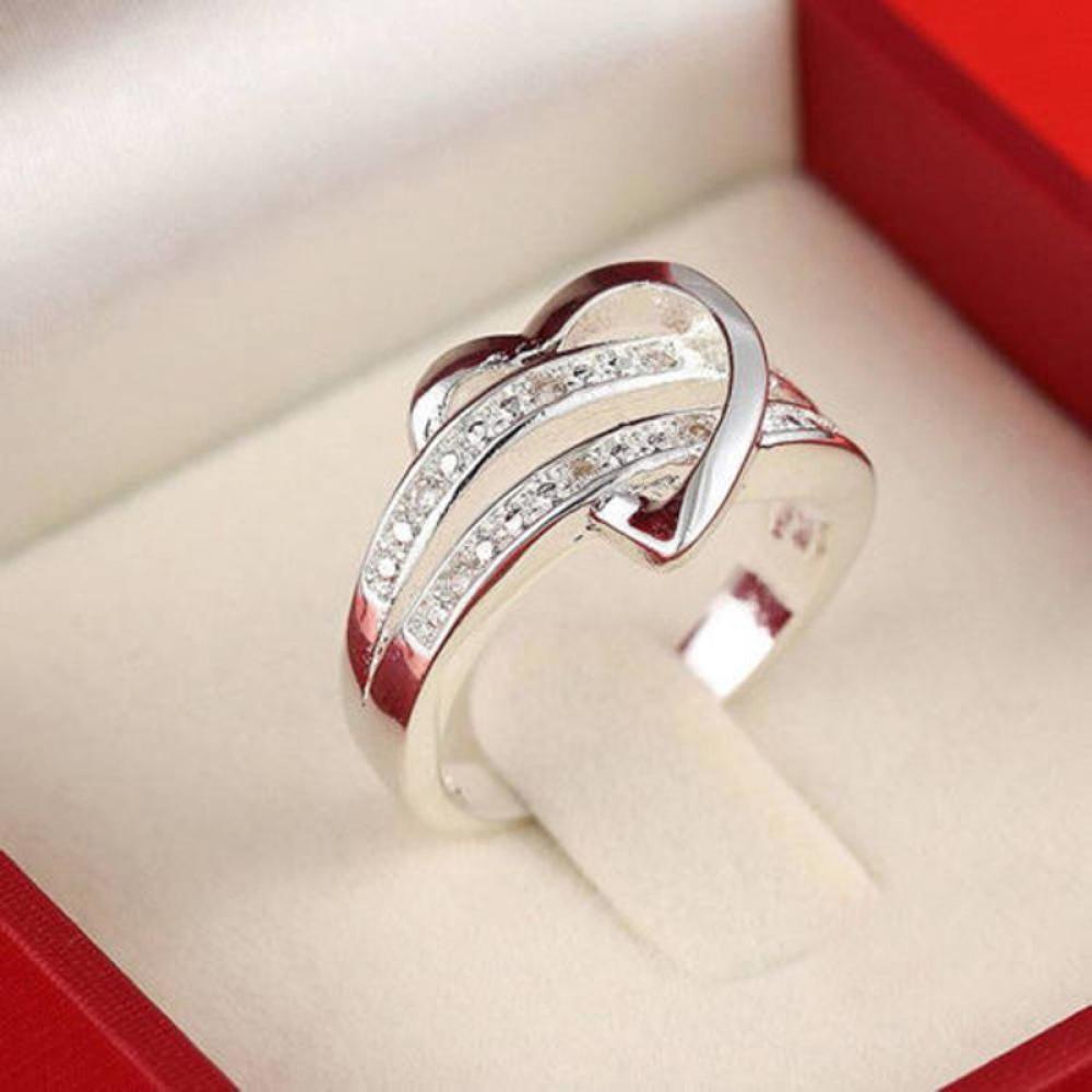 Cincin Kawin LILY Heart Sweet Women Elegant Couple Crystal