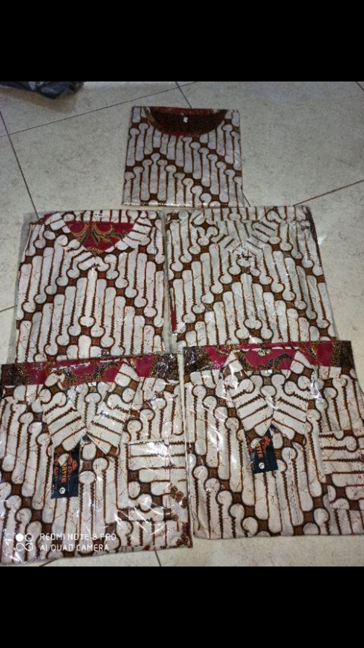 Couple Batik Keluarga Sragam Keluarga  Sania Ruffle Batik Couple Motif Garuda Merah Jaya. Batik