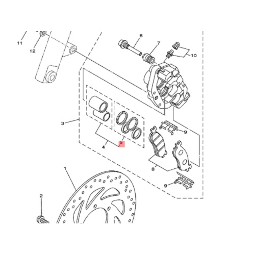 seal sil kaliper caliper rem depan scorpio rxs rxking rx king muda original ygp 5BP-W0047-10