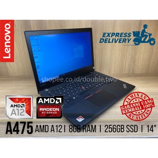 Laptop Lenovo Thinkpad A475 AMD Pro A12 8GB RAM 256GB SSD Layar 14 HD Ultrabook Slim
