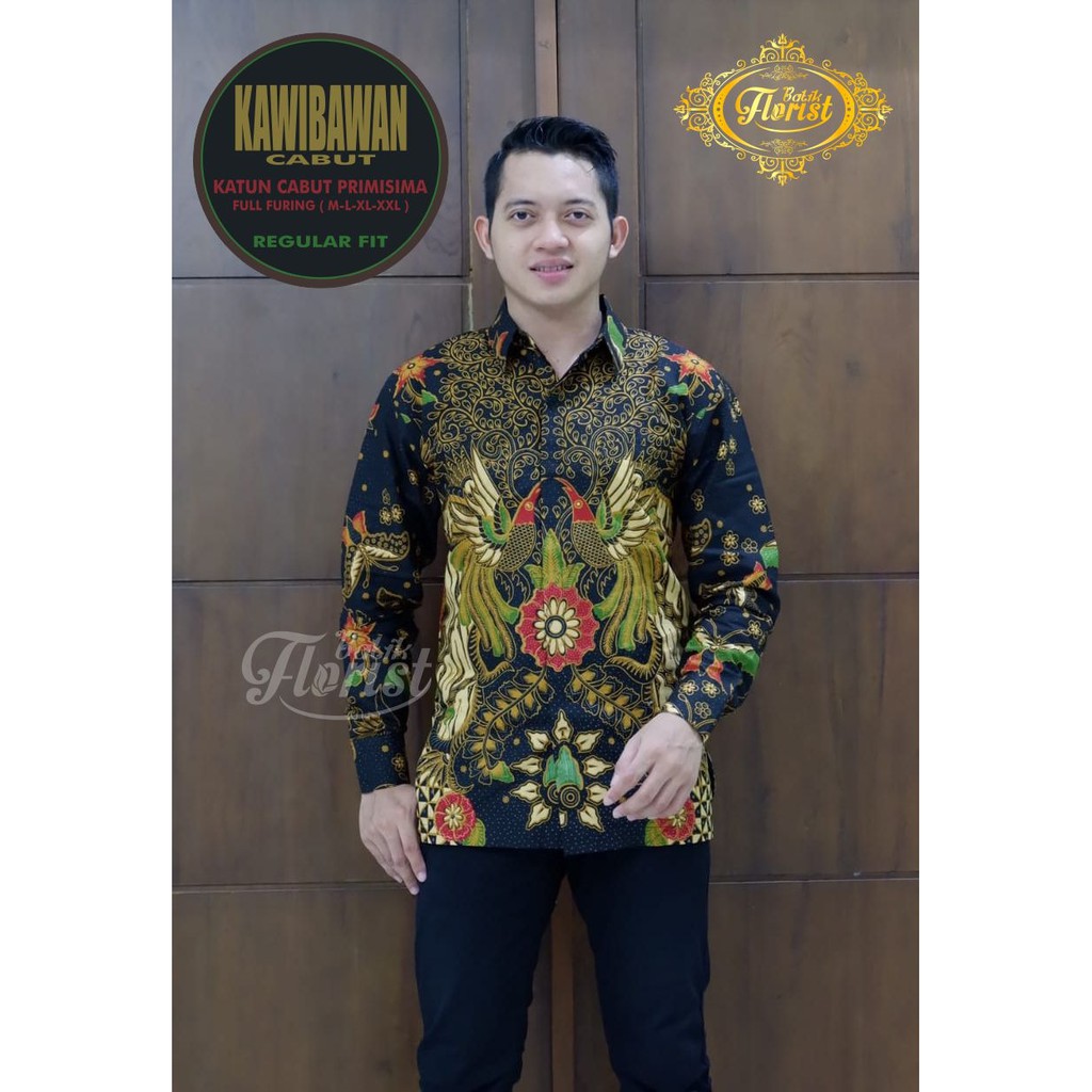 Batik Pria KAWIBAWAN CABUT Asli Katun Cabut Primisima Full Furing Murah