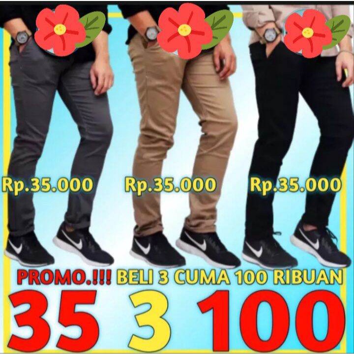 (LAGI DISKON 90an RIBU DAPAT 3 )CHINOS PANJANG  DEWASA  BONUS DADAKAN COD/CELAN ERIGO/CELANA DISTRO/  CHINO PANJANG  COD