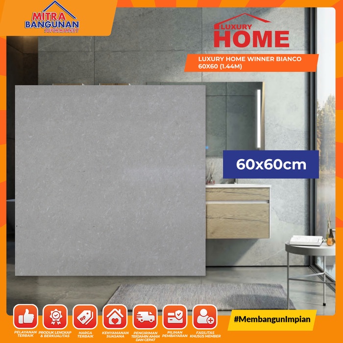 GRANIT LANTAI DINDING LUXURY HOME WINNER BIANCO 60X60 (1.44M)