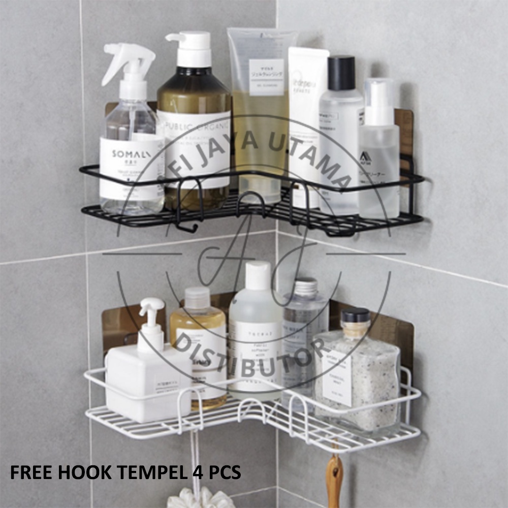 RAK SUDUT KAMAR MANDI KAMAR TIDUR DAPUR RAK GANTUNG TEMPEL TEMBOK SIKU RAK GANTUNG TEMPEL TEMBOK KOT