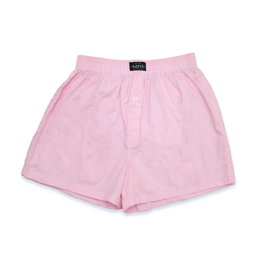 SANVANINA Celana Boxer Unisex Polos Basic  Pink| Celana Santai | Celana Pendek | Boxer Pink BO-06D