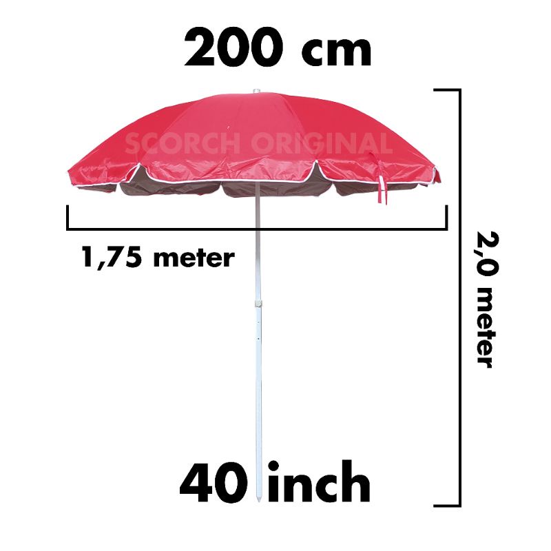 Payung Tenda Pantai jualan Murah / Taman UK 40 inch =100-200cm