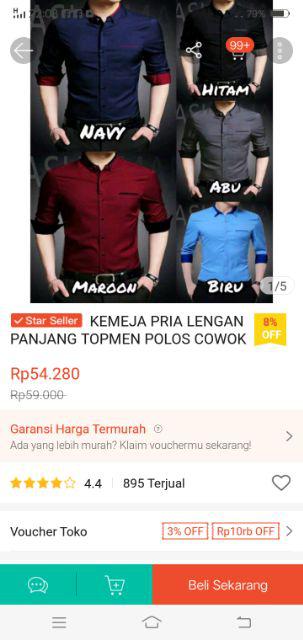 Kemeja Batik Kemeja Pria Lengan Panjang Nando Calvin Kemeja Kantor Baju Cowok Murah