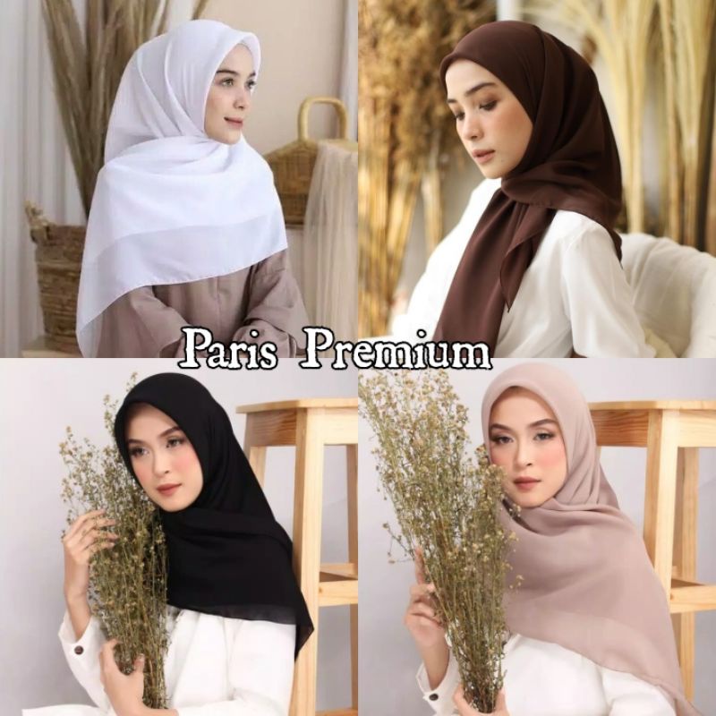 SEGIEMPAT PARIS PREMIUM POLOS JILBAB DAILY HIJAB SEGI4 ( Hitam, Putih, Coklat )