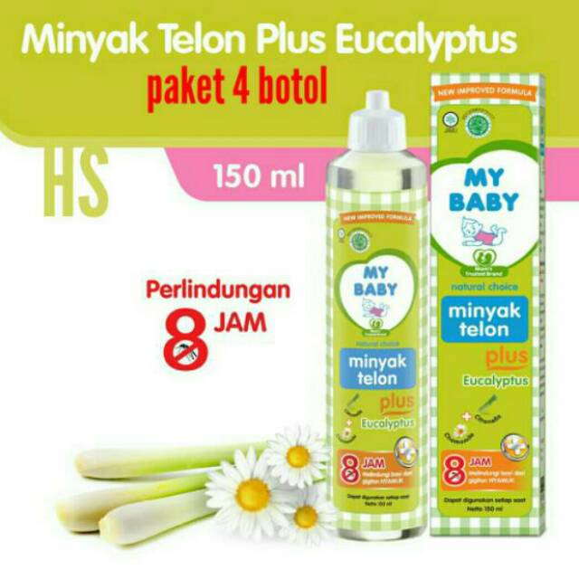 My Baby Minyak Telon Plus 150Ml 4btl kemasan baru exp /2023