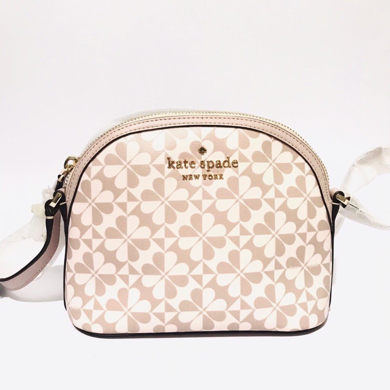 Tas Kate Spade KS Hollie Spade Clover Geo Dome Crossbody Pink New Original