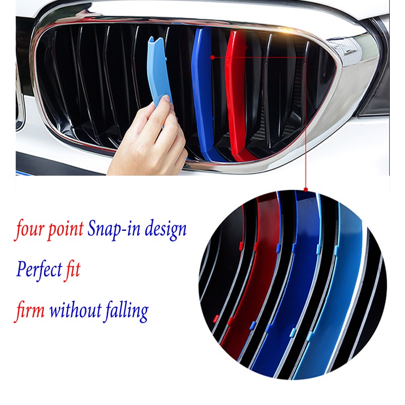 3pcs Klip Strip Trim Grill Mobil Balap BMW G20 E90 320I F30 E46 E36 E91 E92 E93 F31 3 Series GT F34 Bahan ABS