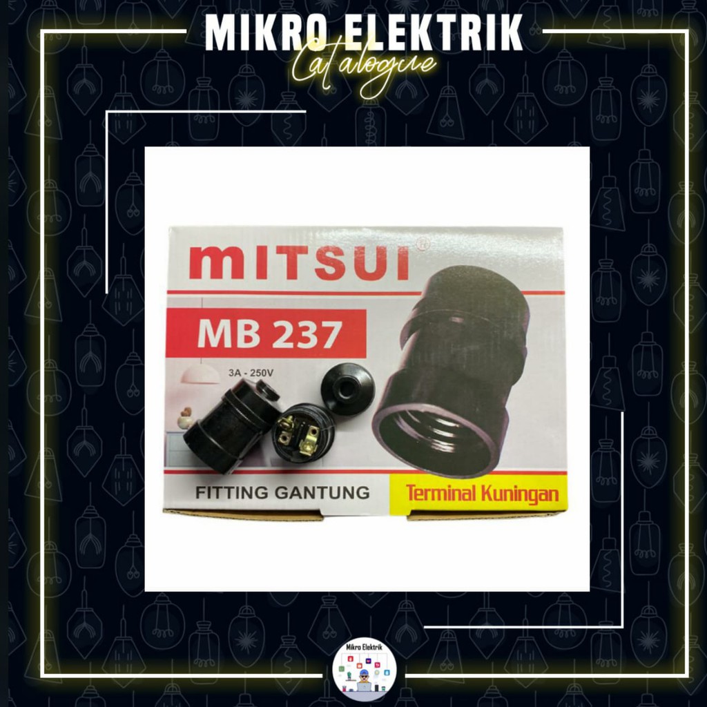 Fitting Lampu Mitsui Gantung Hitam Mitsui MB 237