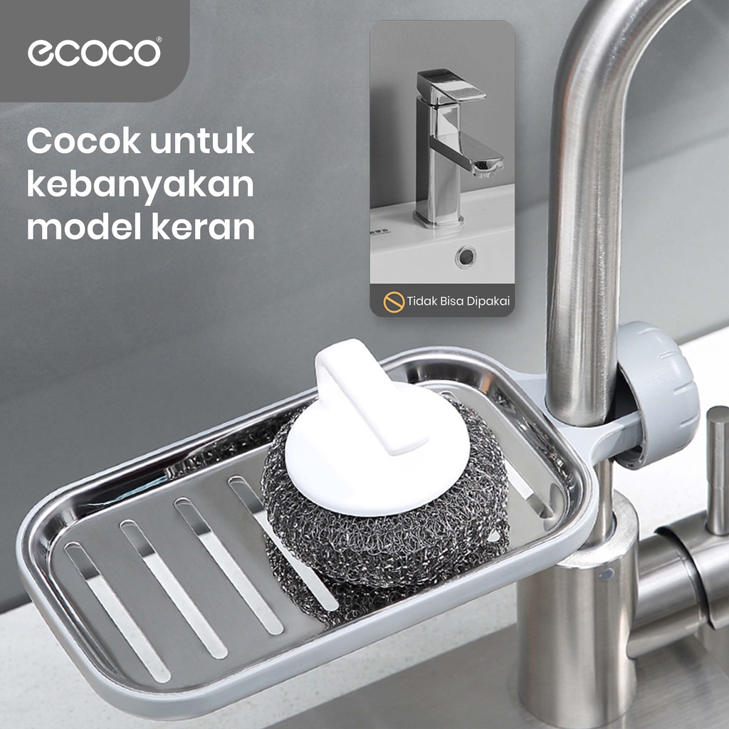 ECOCO TEMPAT SABUN KRAN SINK | FAUCHET DRAIN RACK STAINLESS E1914