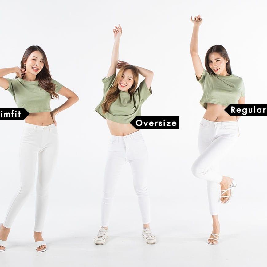 MakeGrosir - OVERSIZE POLOS CROP TOP WANITA