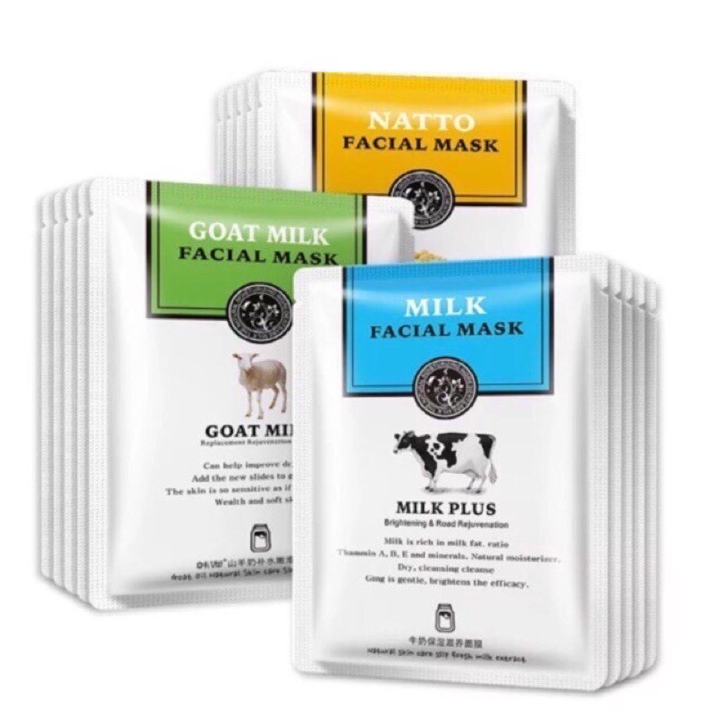 ROREC MILK FACIAL SHEET MASK - rorec Masker wajah susu goat milk natto sheet mask