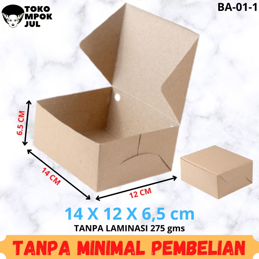 

TANPA MINIMUM - Box Kardus Dus Kotak Snack Nasi Kue Roti 14x12x6,5 cm 275 gms
