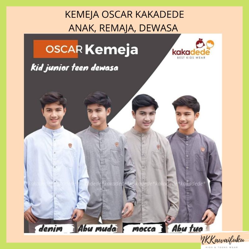 Kemeja Hem Lengan Panjang Anak Remaja 2- 15 tahun dan  Dewasa  Laki Bahan Katun  Kakadede
