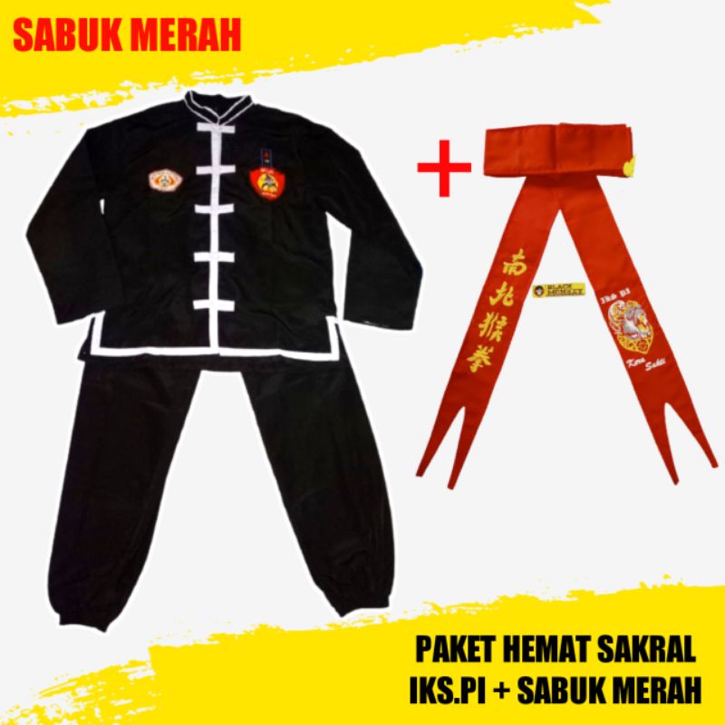 COD. PAKET HEMAT SAKRAL DRIL+SABUK MERAH DRIL IKS.PI KERA SAKTI