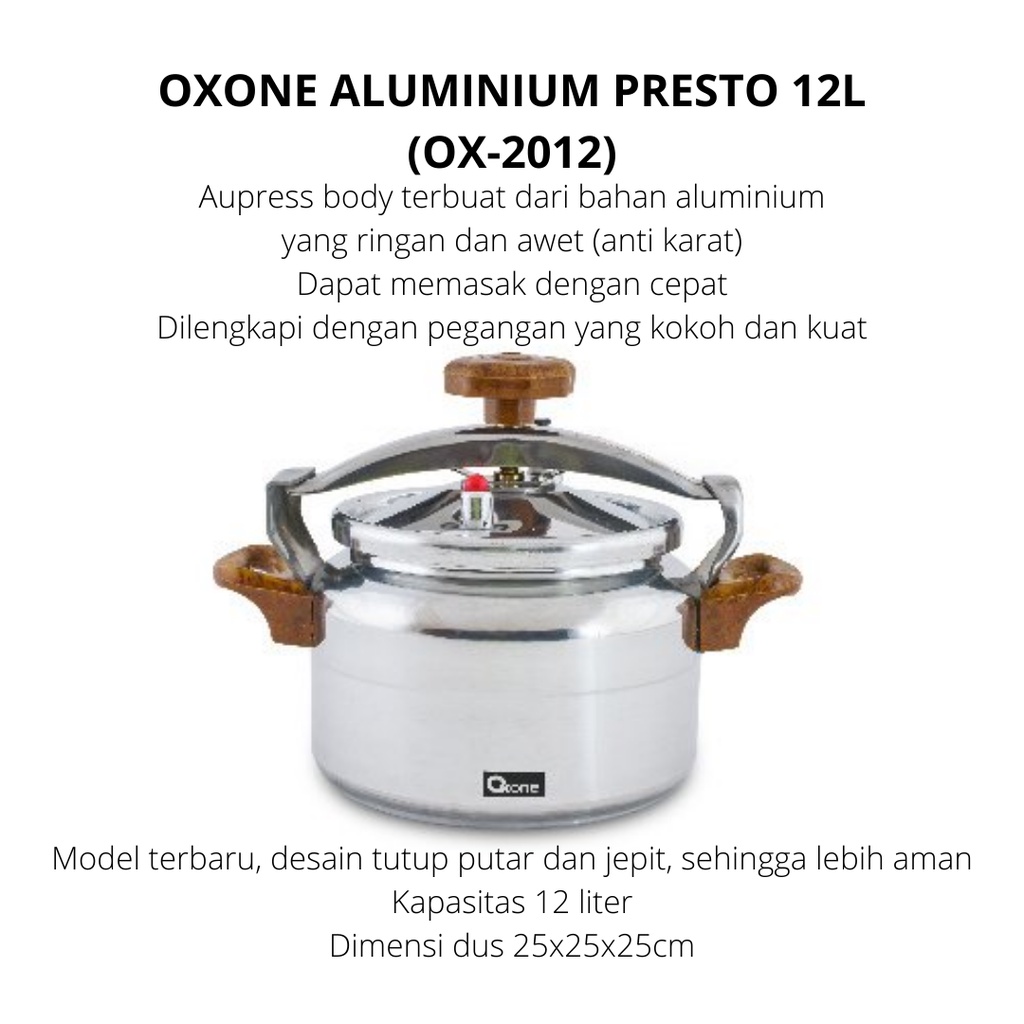 OXONE PANCI PRESTO OX-2012 ALUMINIUM PANCI PRESTO OXONE 12LITER PRESTO PANCI PRESTO 12L PANCI PRESTO