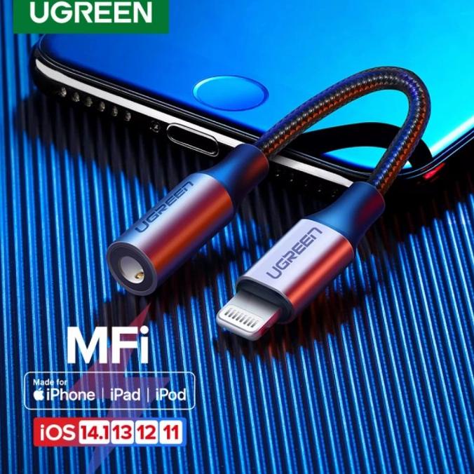 Ugreen Iphone Converter Lightning Mfi To Aux 3.5Mm Support Mic Audio