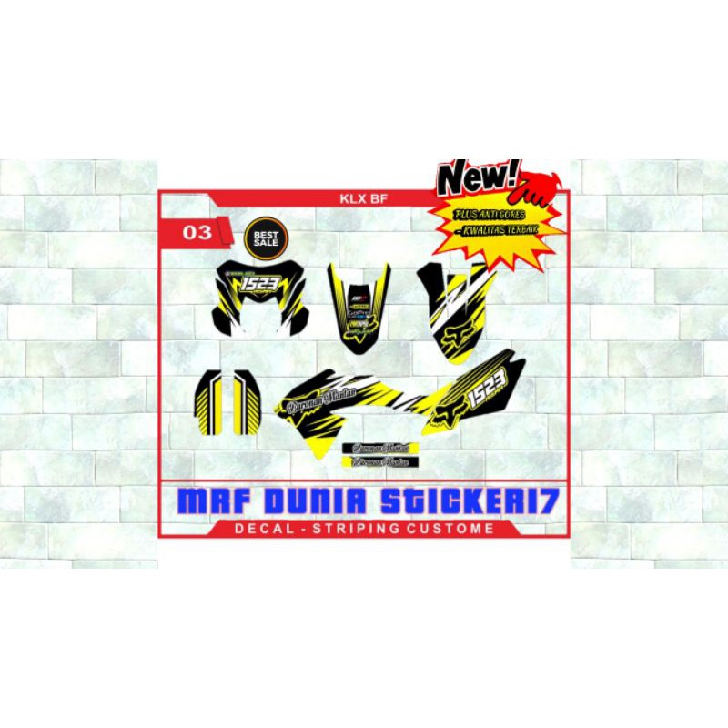Stiker decal klx bf decal motor klx bf sticker motor decal klx bf motif 03