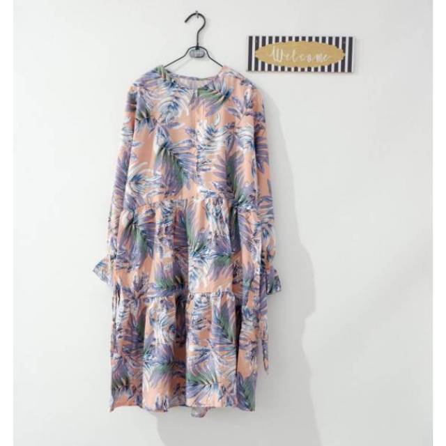 Tunik motif summer ungu busui friendly