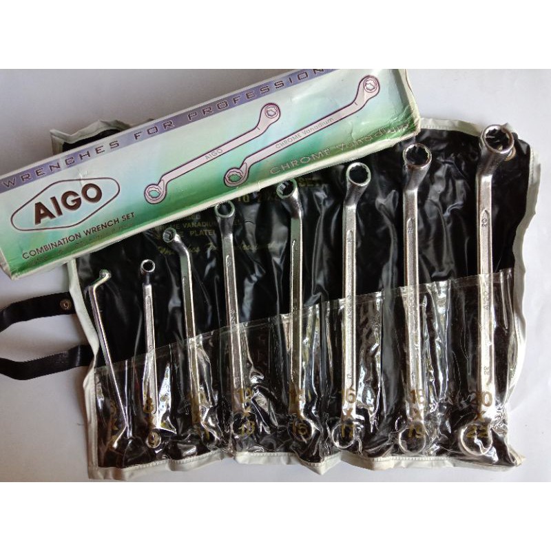Aigo Kunci Ring Set 8 pcs 6-22 mm Double Ring Spanner Set