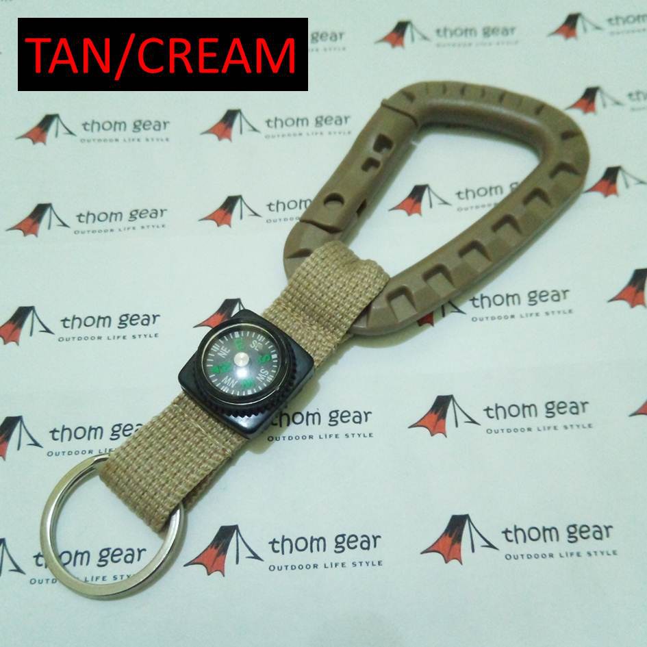 Gantungan Kunci Carabiner Tactical Mini Kompas Army Navy Survival Outdoor Tools Edc Gear