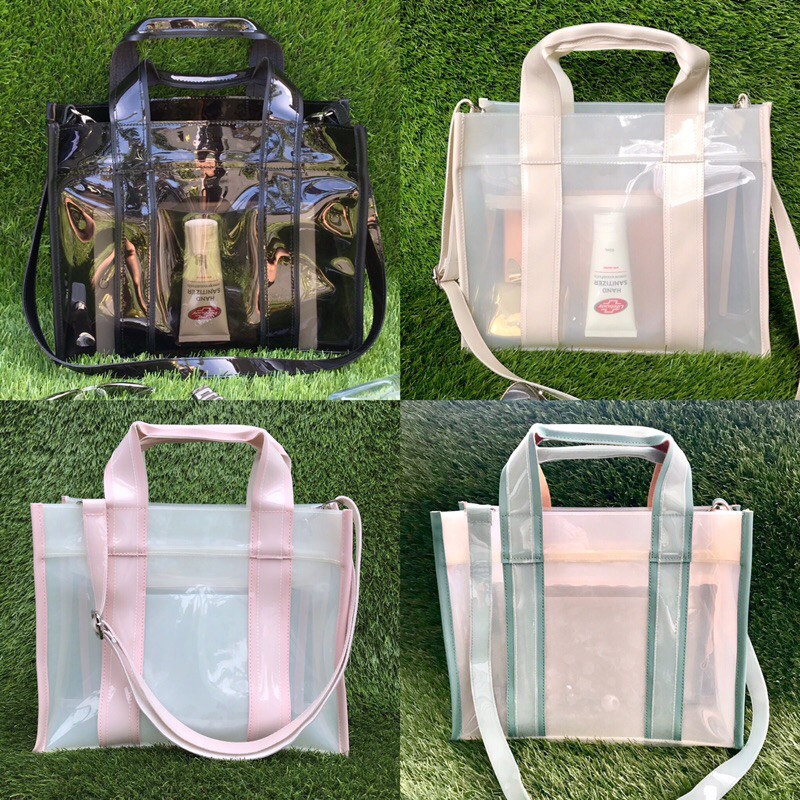 Tas mika new normal premium / tas multifungsi / Rachel bag / tas transparant hitam / tas anti corona