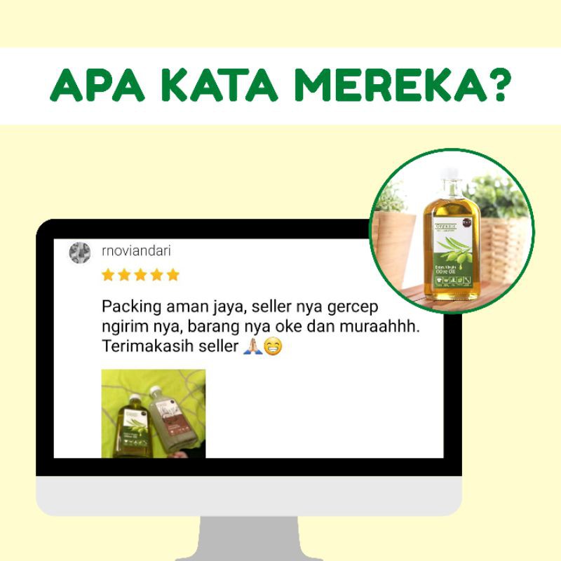 Minyak Zaitun Murni Asli Extra Virgin Olive Oil 250 ml BELI 1 DAPAT 2