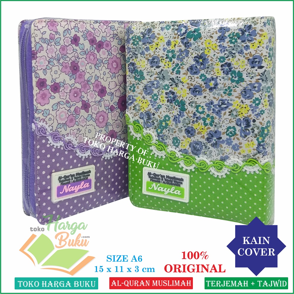 Al-Quran Muslimah NAYLA A6 JAKET Terjemah Tajwid Warna Mushaf Al Qur'an Wanita Jaket Resleting Penerbit Al-Mubarok