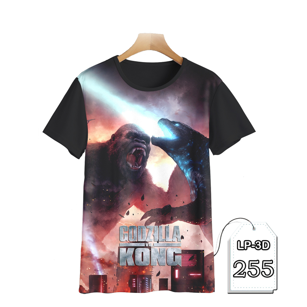 Baju Anak Godzilla vs KONG Baju Godzilla-Kong Kartun TV Anak Series DEWASA #LP3D-255