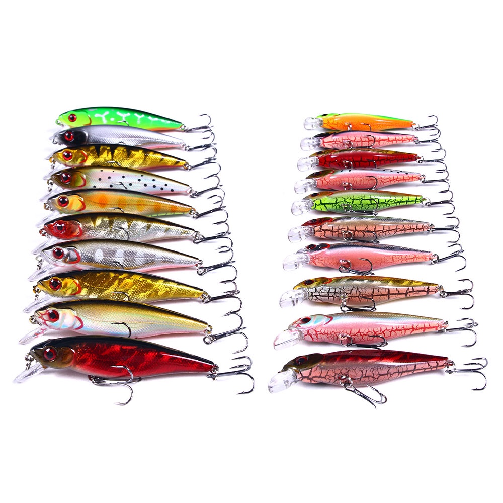 HENGJIA 10pcs Floating Minnow Fishing LURES Wobblers Umpan Pancing 8.8cm 9.2g Crankbait Artificial Hard Swimbait Fish Lure