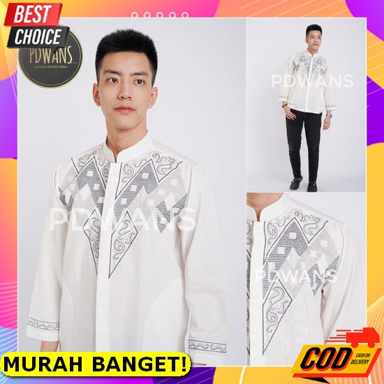 Baju Koko Pria Hijau Tosca Muslim Baju Koko Kurta Pakistan Koko Qurta - Merah Maroon, M Baju Koko Le