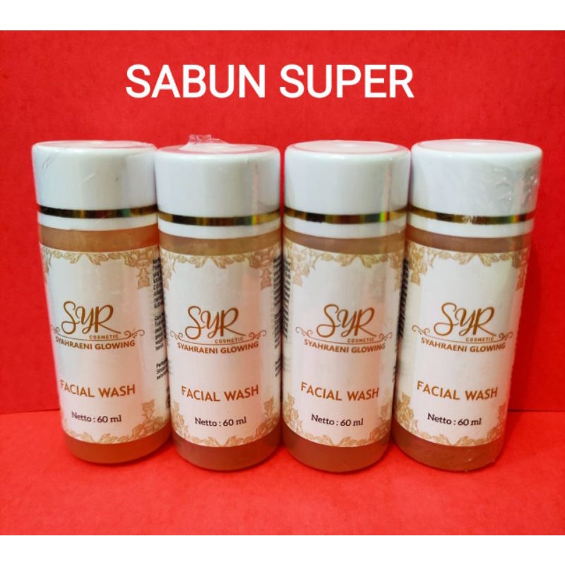 Bisa cod bpom skincare eceran facial wash syahreni glowing 60ml face soap syr glowing sabun wajah ca