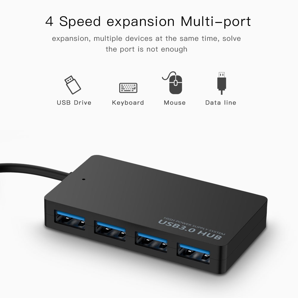 Adapter Splitter 4 Port USB 3.0 Kecepatan Tinggi Untuk Laptop / PC