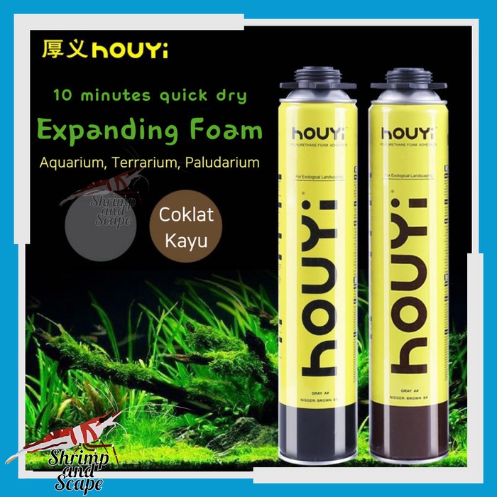 HOUYI Spray Foam Aquascape Vivarium Terrarium Paludarium Coklat Kayu