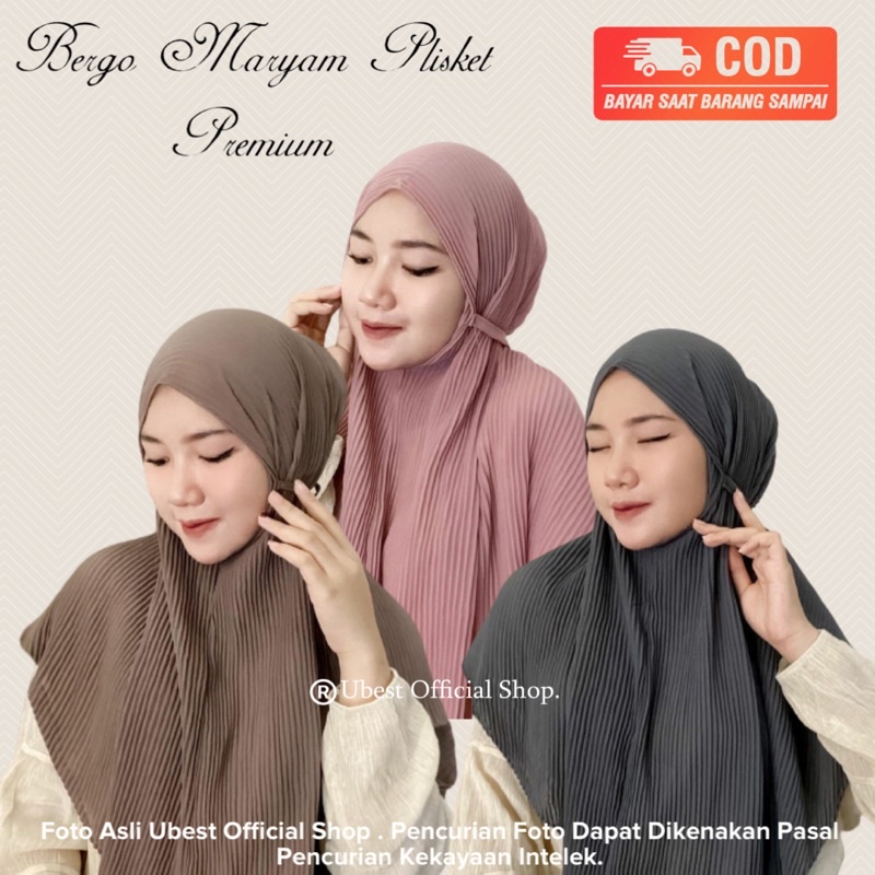 Bergo Plisket tali / Maryam plisket Ceruty Babydoll / hijab instant plisket / Hijab Bergo plisket