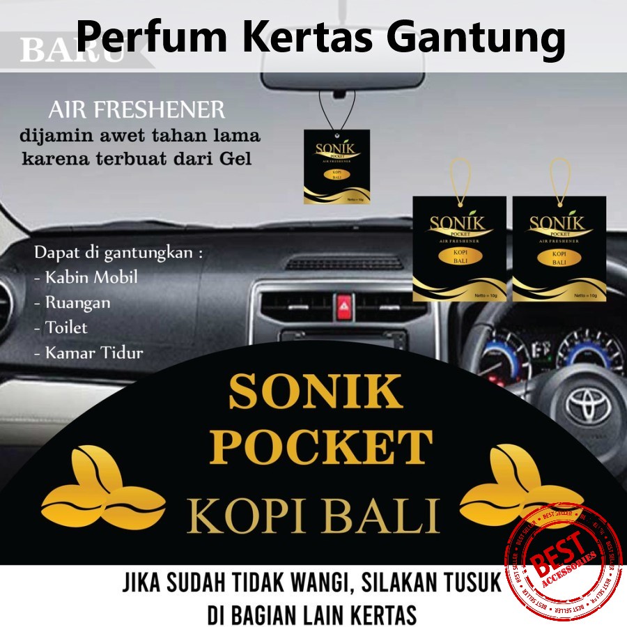 Parfum Kertas Sonik Pocket Gantung Pengharum Mobil Ruangan 728