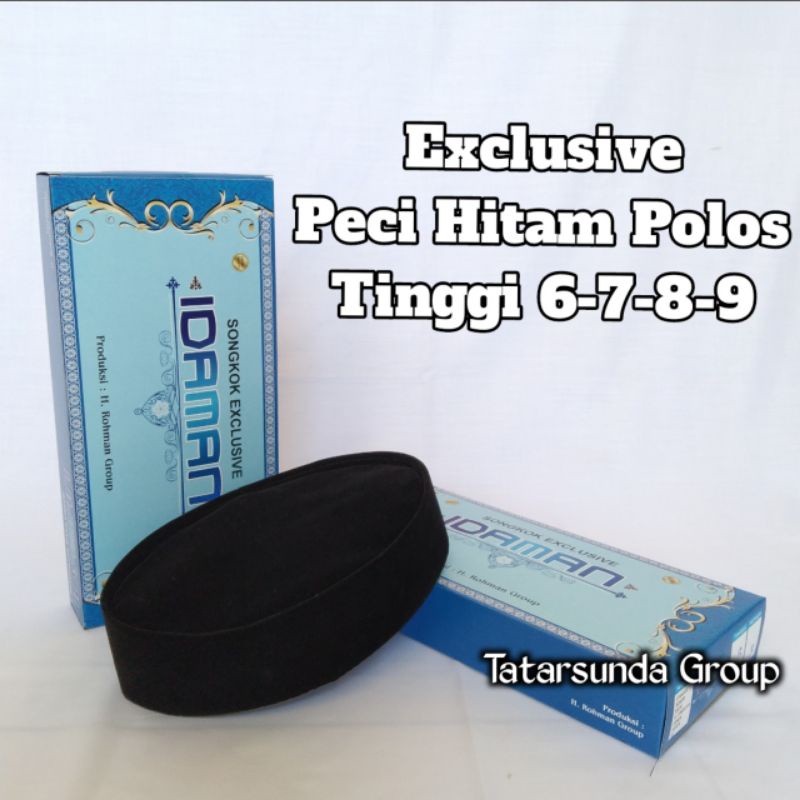 Peci Nasional Berkualitas Tinggi 6 7 8 9 Cm Hitam Polos