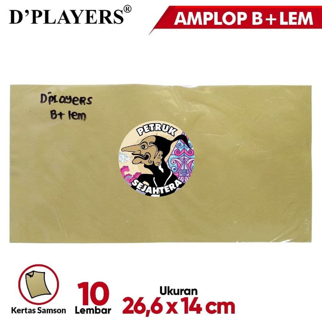 

[PAK] DPLAYERS AMPLOP B + LEM 26,6 X 14 CM (10 LEMBAR)*