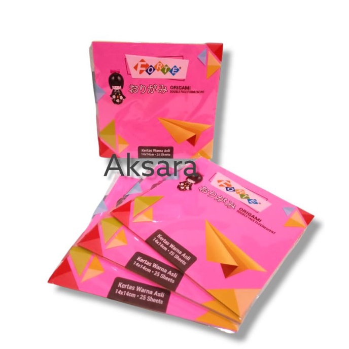 

SATU PACK ( 25 LEMBAR ) KERTAS LIPAT ORIGAMI DUA WARNA Merek FORTE 14X14