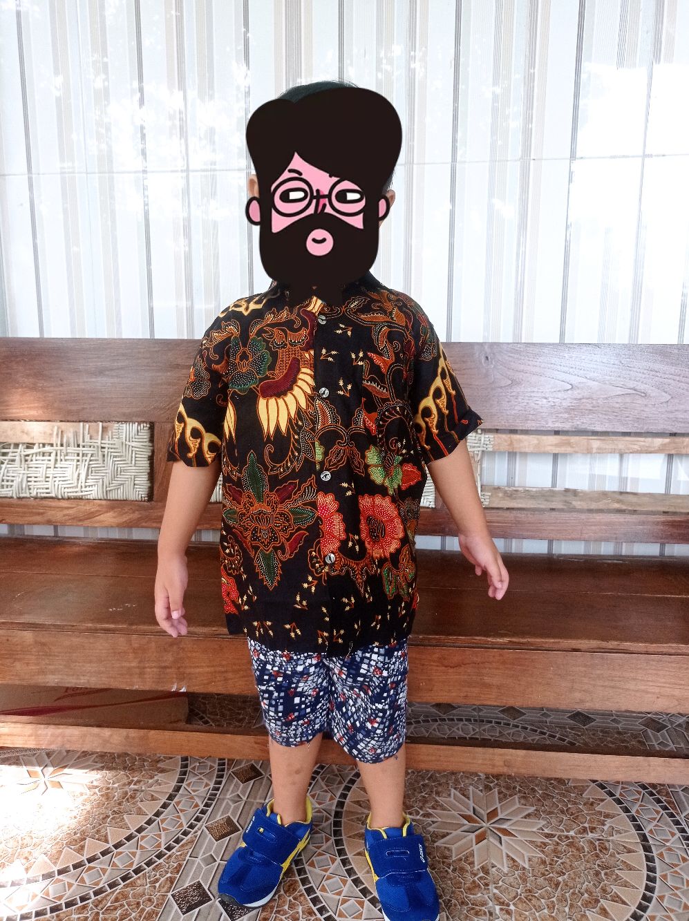 Batik Couple Batik Keluarga Ibu Ayah Dan Anak Maura Couple Sania Ruffle Modern ( Kupu Kuning )