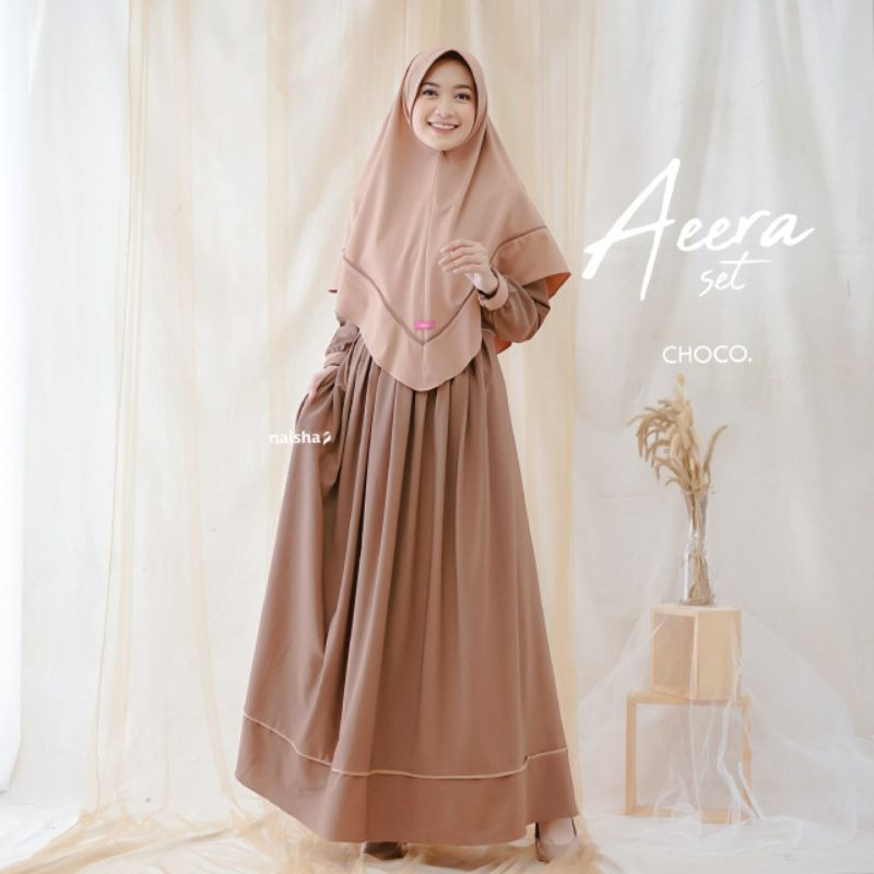 NAISHA - Gamis set khimar AEERA BY NAISHA HIJRAH / Gamis Syari / Gamis Busui / Dress Syari