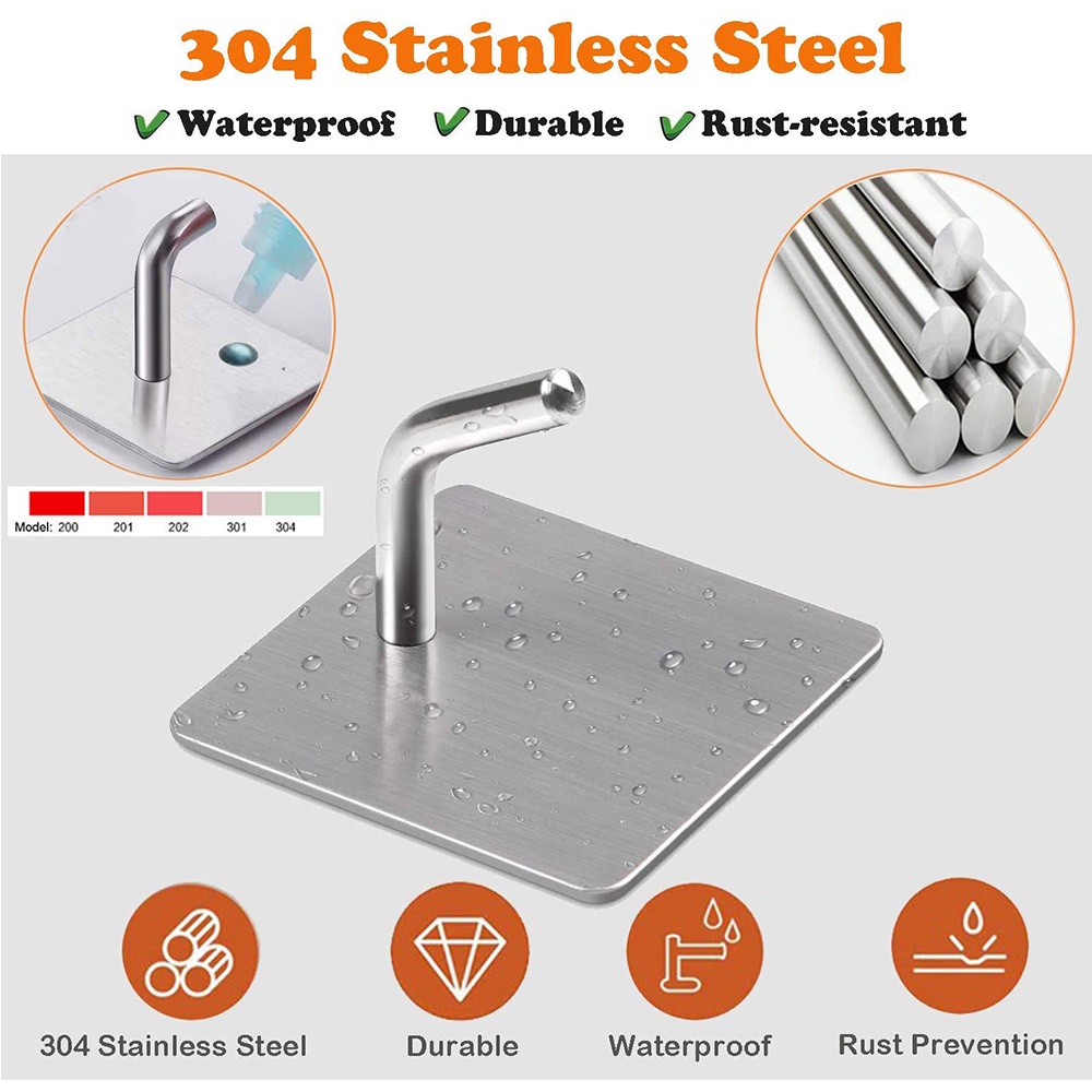 1 Pc Gantungan Dinding Bahan Stainless Steel 304 Tahan Air Untuk Dapur / Kamar Mandi